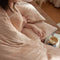 Ensemble de draps en velours de lait chaud minimaliste ondulé
