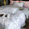 Nordic Floral Print Natural Ice Silk Washed Summer Bed Sheet Set
