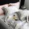 Nordic Floral Print Natural Ice Silk Washed Summer Bed Sheet Set