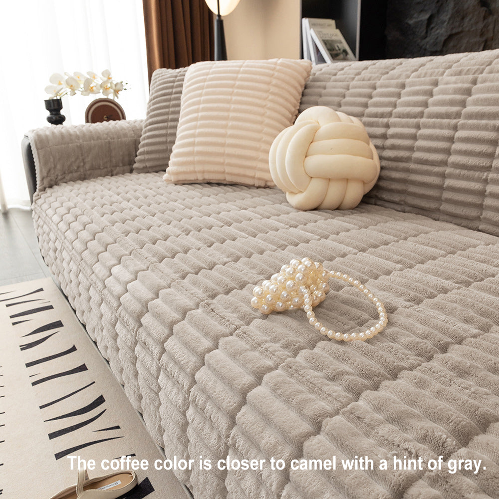 One-Piece Cozy Flannel Sofa Protection Non-Slip Outdoor Sofa Cover