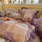 Romantic Colorblock Double Cotton Lace Bed Sheet Set