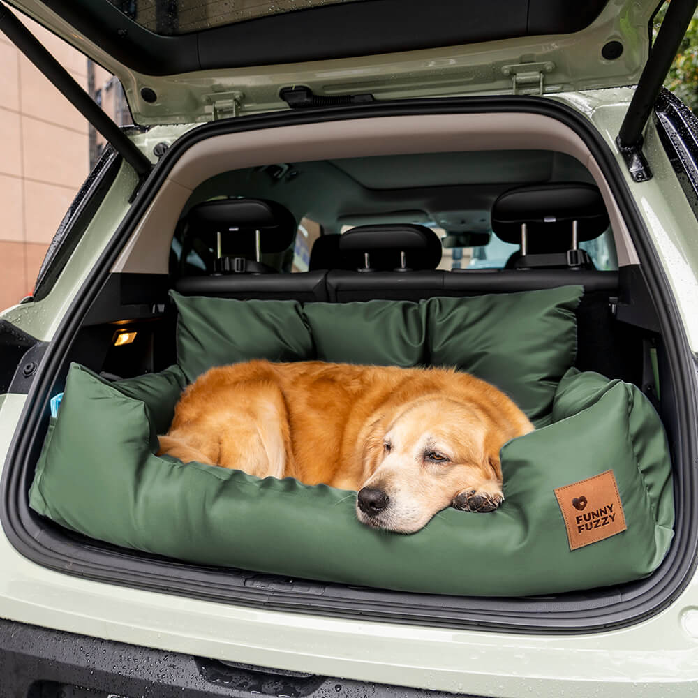 Travel Bolster Safety Medium Large Dog Car Back Seat Bed - FUNNYFUZZY
