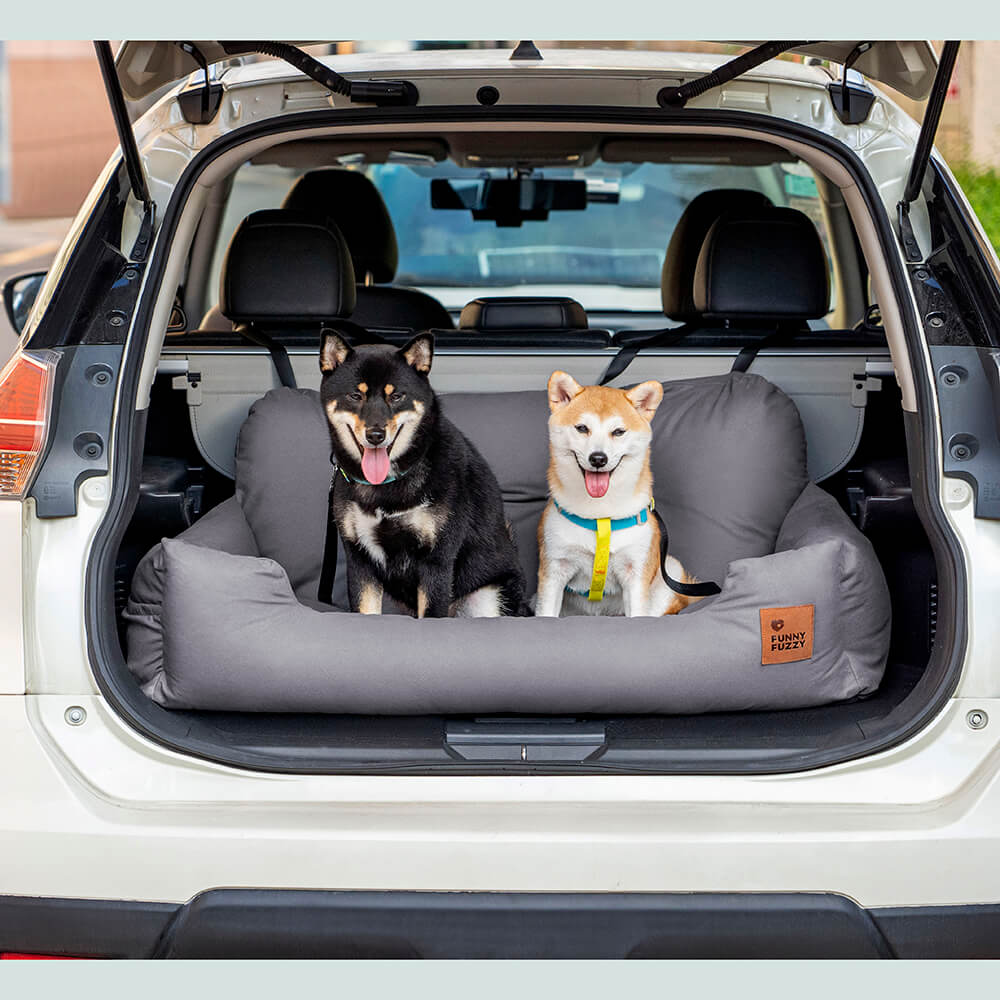 Travel Bolster Safety Medium Large Dog Car Back Seat Bed - FUNNYFUZZY