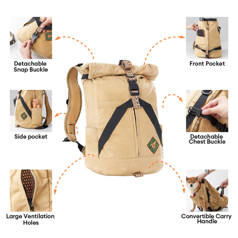 Ventilated and Durable Outdoor Hiking Dog Carrier Bag