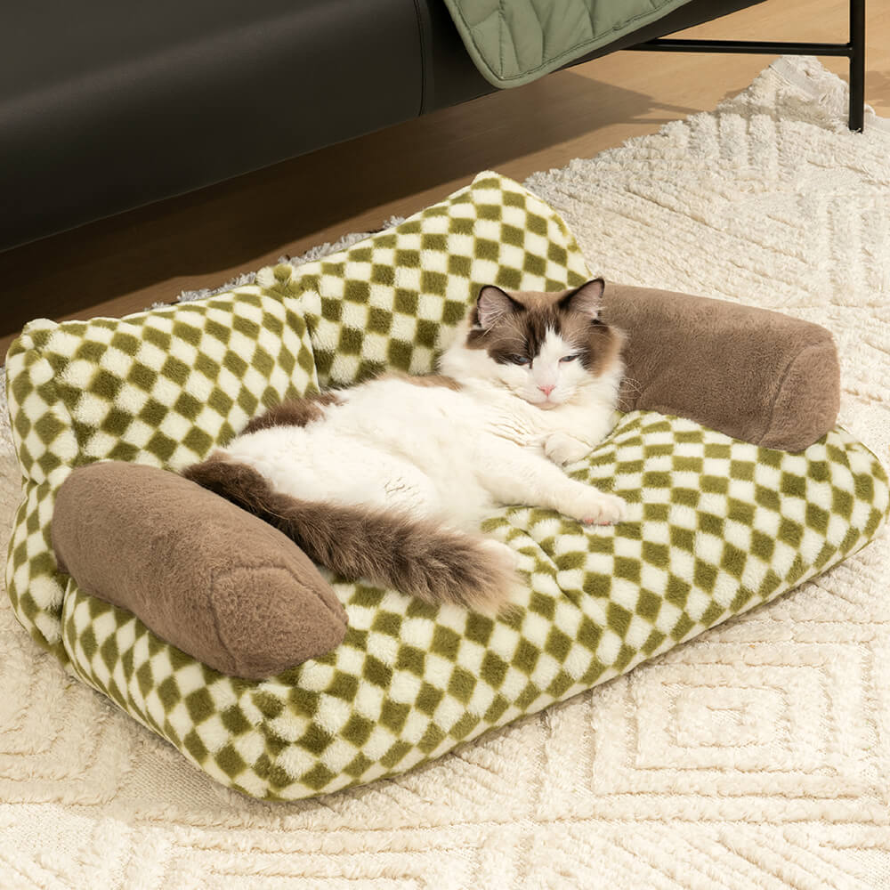 Vintage Leisure Diamond Dog & Cat Sofa Bed - FUNNYFUZZY