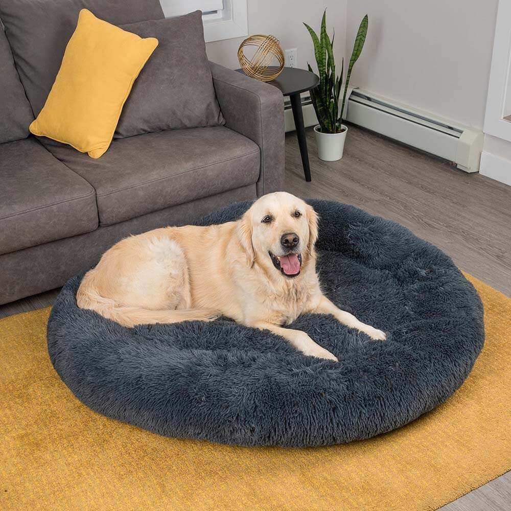 Fuzzy Round Fluffy Dog Bed - FUNNYFUZZY