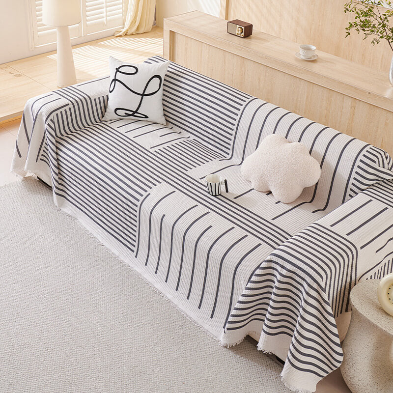 Geometric Pattern Multi-Color Sofa Cover - Modern Design for a Stylish Home