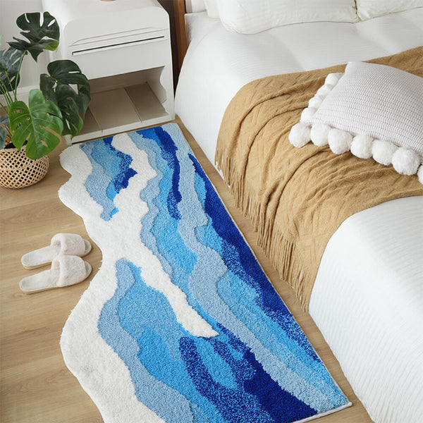 Hand-Tufted 3D Wave Pattern Carpet Luxury Textured Area Rug