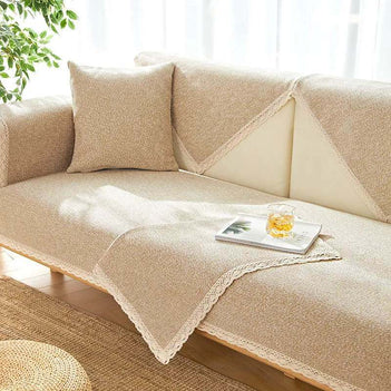 Hand-woven Cotton Linen Non-slip Sofa Cover for All Seasons