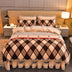 Homely Floral Milk Velvet Comfortable Bed Sheet Set With Bed Skirt