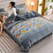 Homely Floral Milk Velvet Comfortable Bed Sheet Set With Bed Skirt