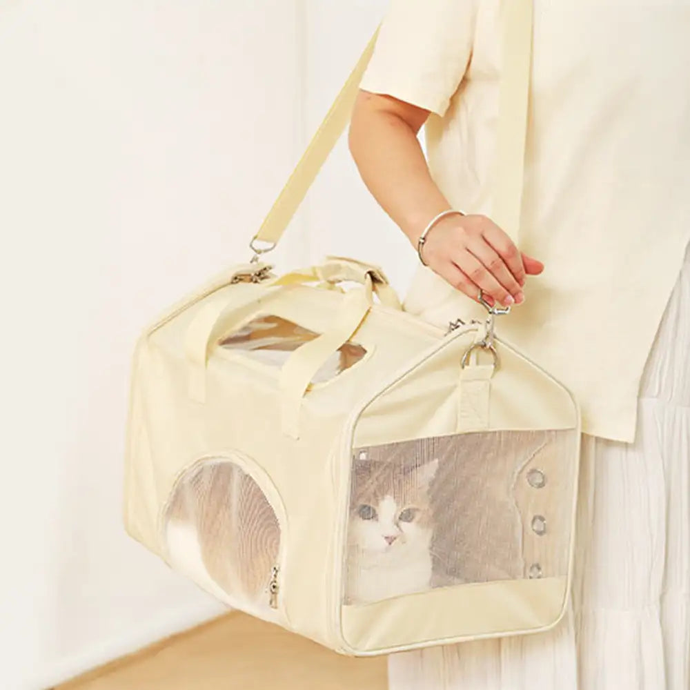House-Shaped Breathable Foldable Large Capacity Multi-Functional Pet Carrier Bag