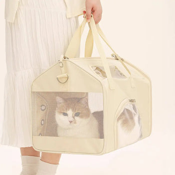 House-Shaped Breathable Foldable Large Capacity Multi-Functional Pet Carrier Bag