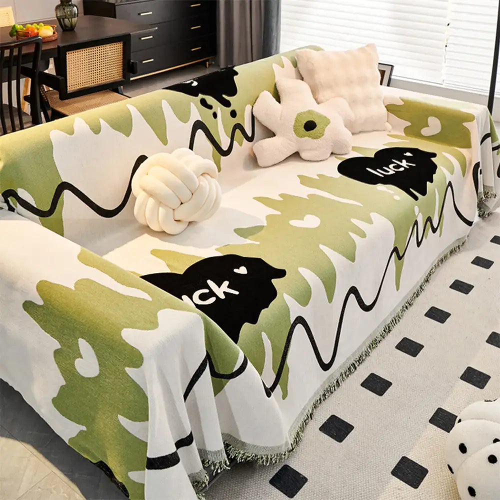 Ice Cream Wavy Chenille Scratch-Resistant Sofa Blanket Sofa Cover