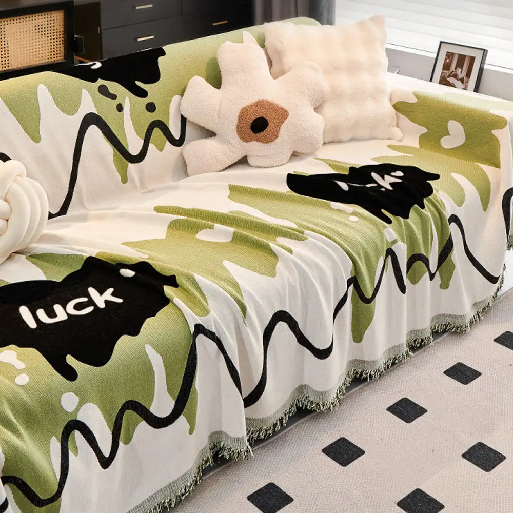 Ice Cream Wavy Chenille Scratch-Resistant Sofa Blanket Sofa Cover