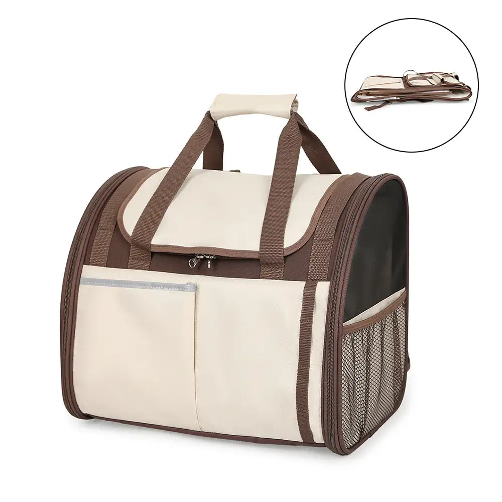 Large Capacity Breathable Foldable Pet Backpack Carrier for Travel Safety and Vet