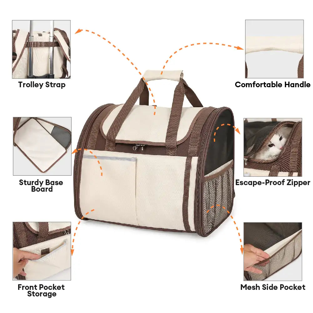 Large Capacity Breathable Foldable Pet Backpack Carrier for Travel Safety and Vet