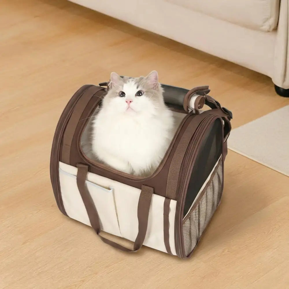 Large Capacity Breathable Foldable Pet Backpack Carrier for Travel Safety and Vet