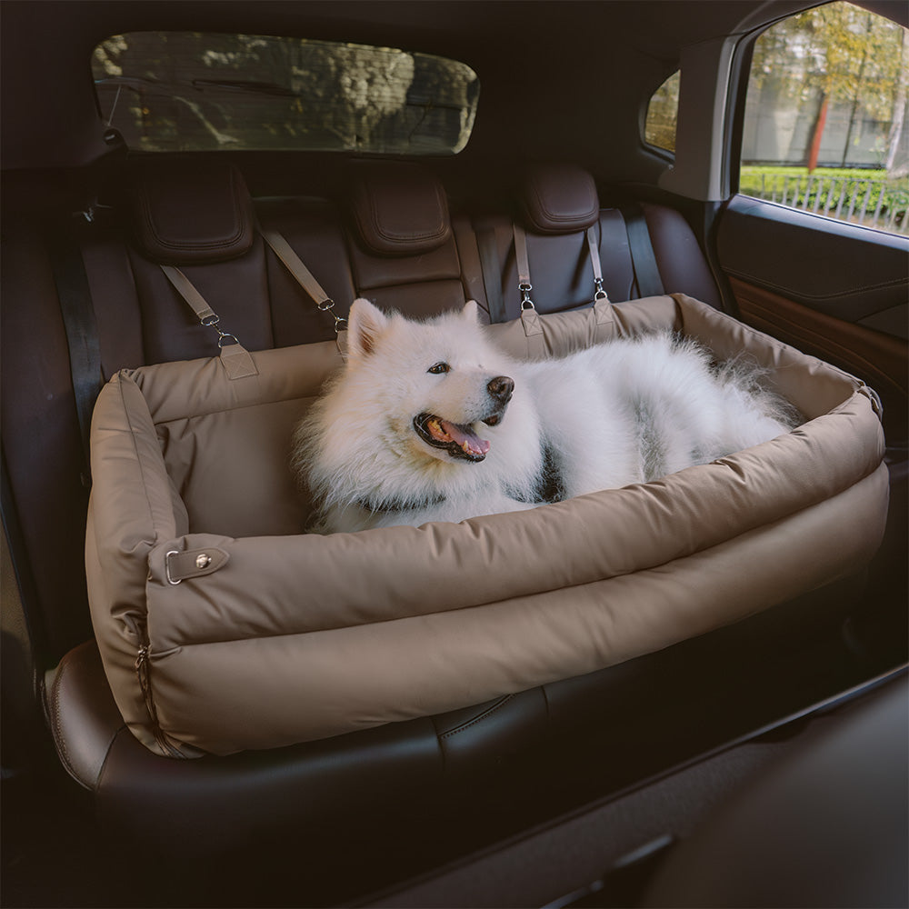 Deluxe Faux Leather Dog Car Seat Booster Bed - Urban Voyager