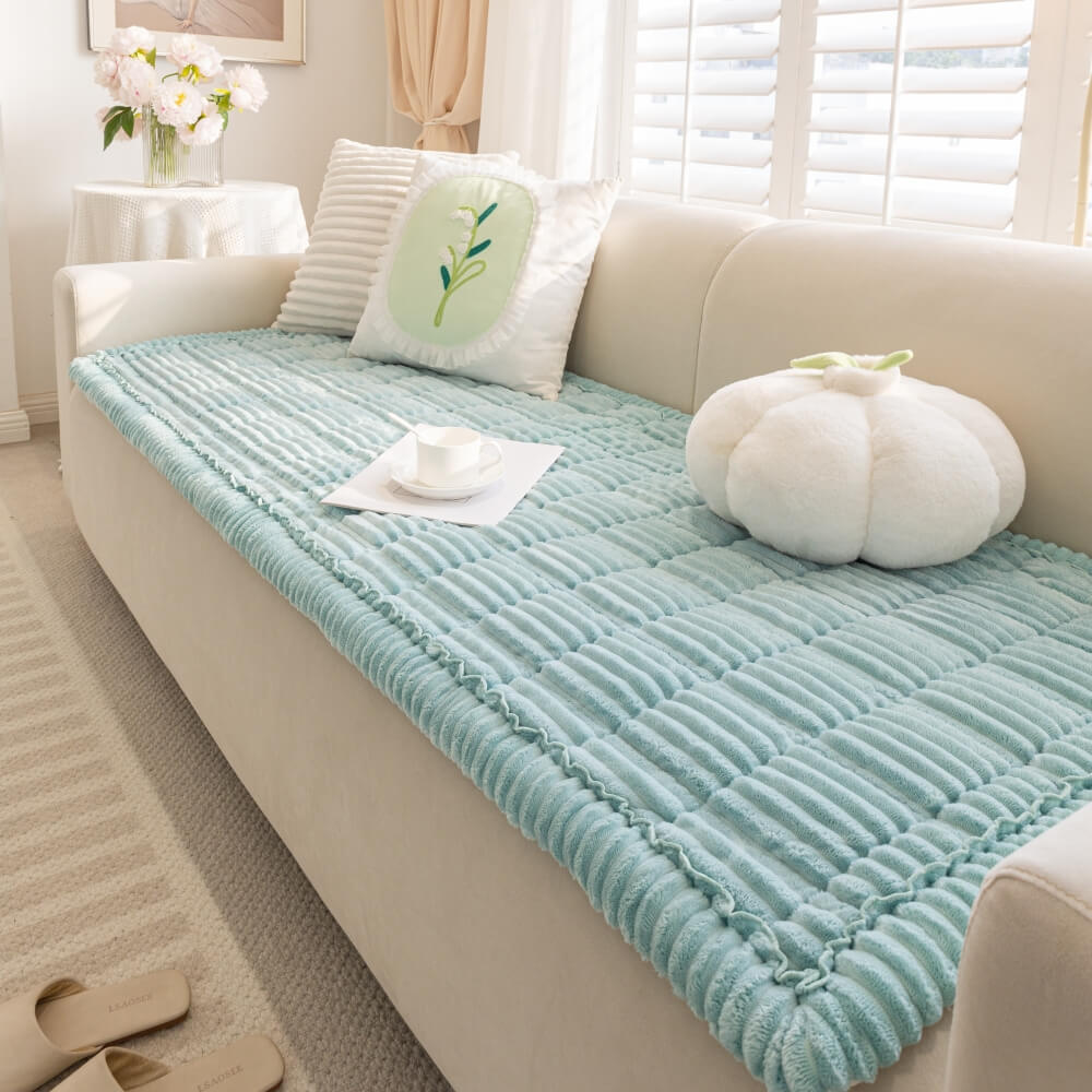 Make Waffle Biscuit Sofa Cover – Cozy Soft Flannel & Breathable Pet Mat