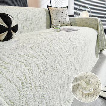 Leaf Pattern Cooling Ice Silk Sofa Protection Large Blanket Sofa Cover