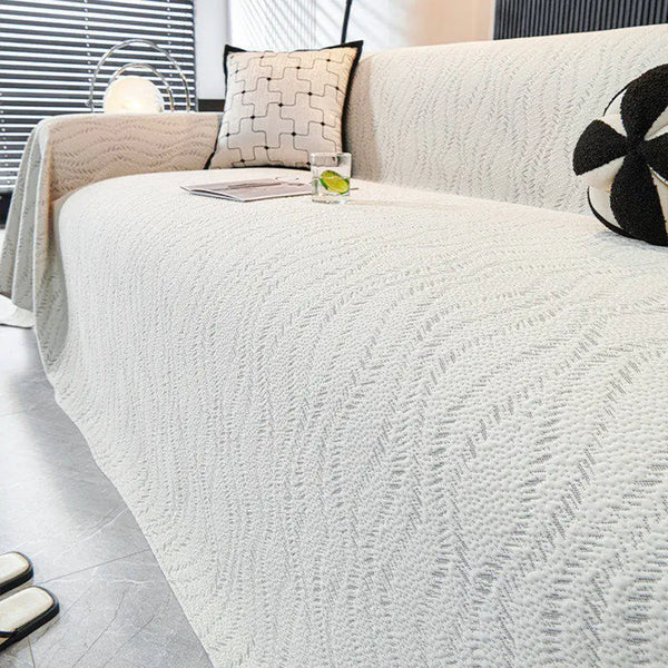 Leaf Pattern Cooling Ice Silk Sofa Protection Large Blanket Sofa Cover