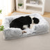Long Plush - Square Surround Support Deep Sleep Dog Bed
