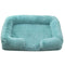 Long Plush - Square Surround Support Deep Sleep Dog Bed