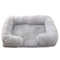 Long Plush - Square Surround Support Deep Sleep Dog Bed