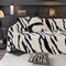 Luxurious Zebra-Print Fluffy Plush Sofa Protector Stylish Sofa Cover