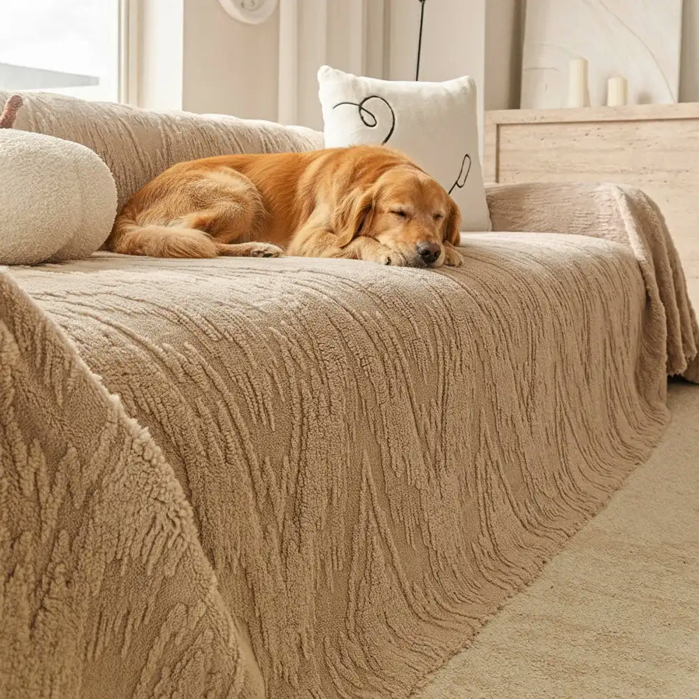 Luxury Nordic Jacquard Fleece Thickened Anti-Scratch Sofa Cover