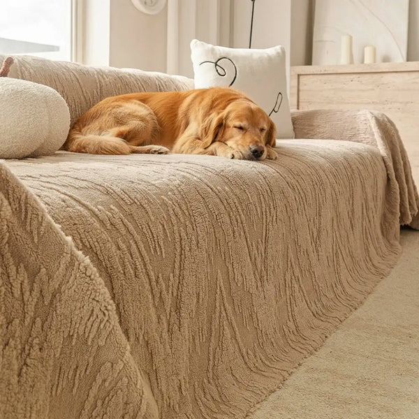 Luxury Nordic Jacquard Fleece Thickened Anti-Scratch Sofa Cover