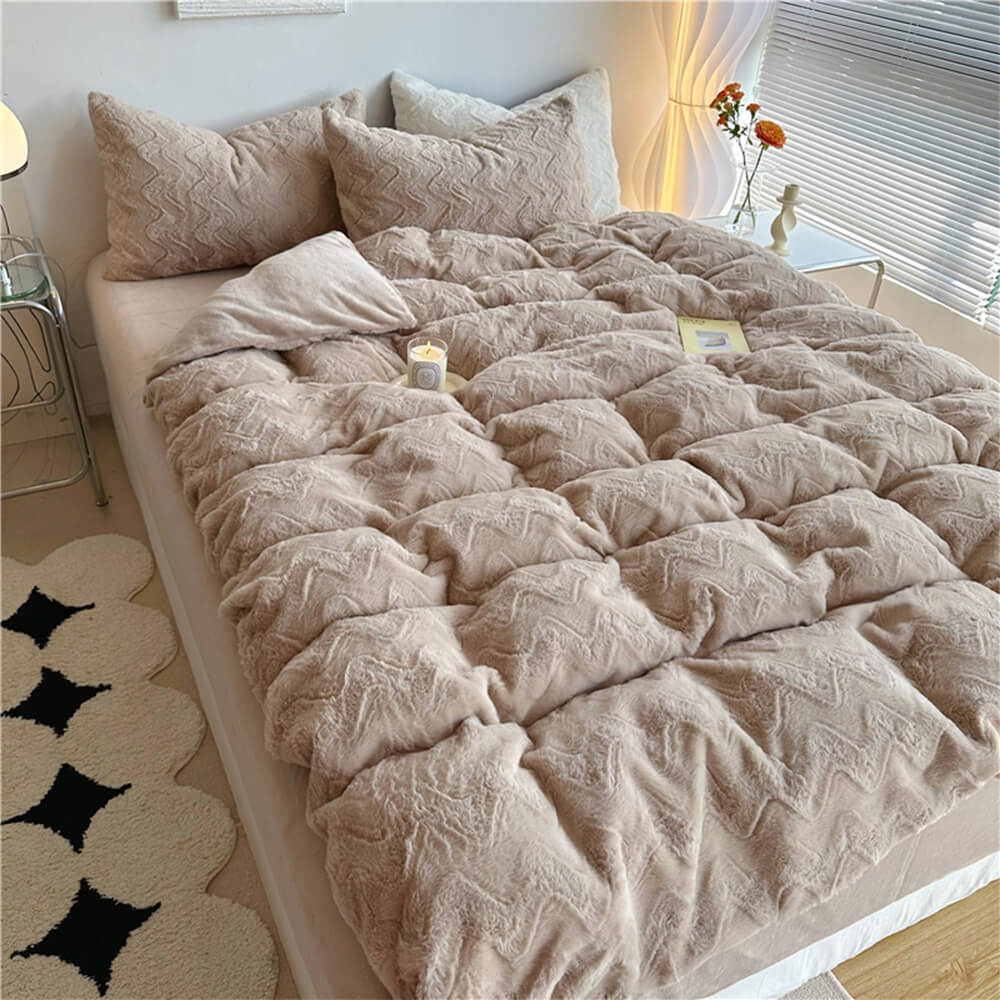 Wavy Textured Luxury Plush Bed Sheet Set