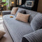Modern Asymmetrical Stripes Soft Plush Non-Slip Sofa Cover