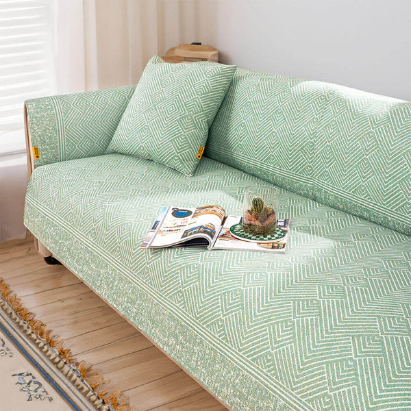 Modern Pattern Ice Silk Natural Cooling Sectional Sofa Cover Anti-scratch Protection