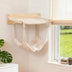 Modern Wooden Double-Layer Cat Wall Hammock for Lounging