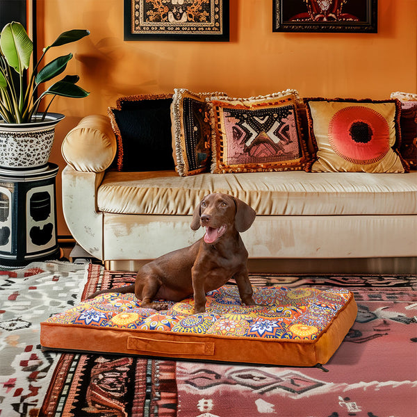 Lits pour chiens à oreiller orthopédique confortable et épais à soutien complet marocain