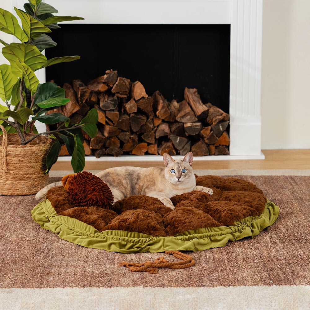 Nature-Inspired Adjustable Calming Cat Bed - Plush Nest