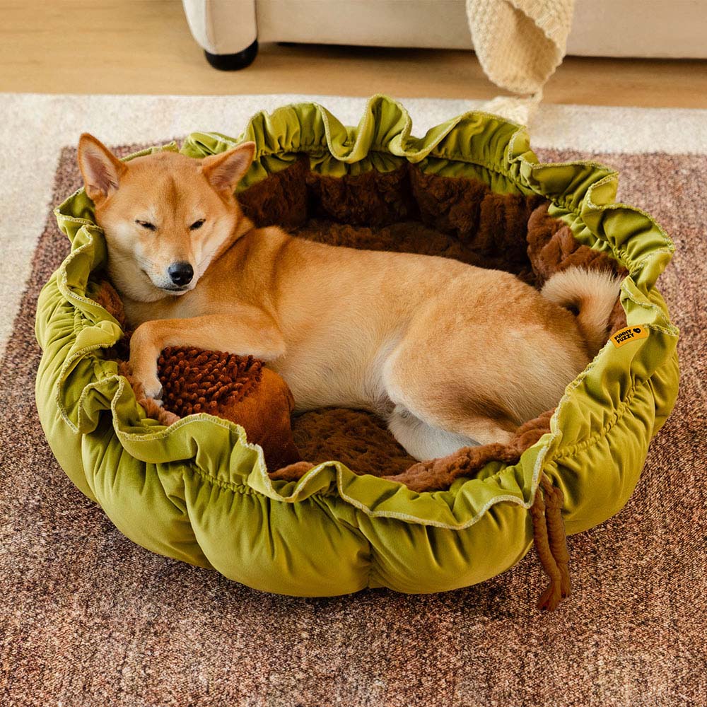 Nature-Inspired Adjustable Calming Dog Bed - Plush Nest