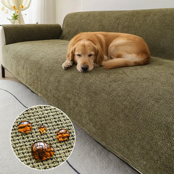 One-Piece Chenille Scratch-Resistant Durable Water-Repellent Non-Slip Couch Cover