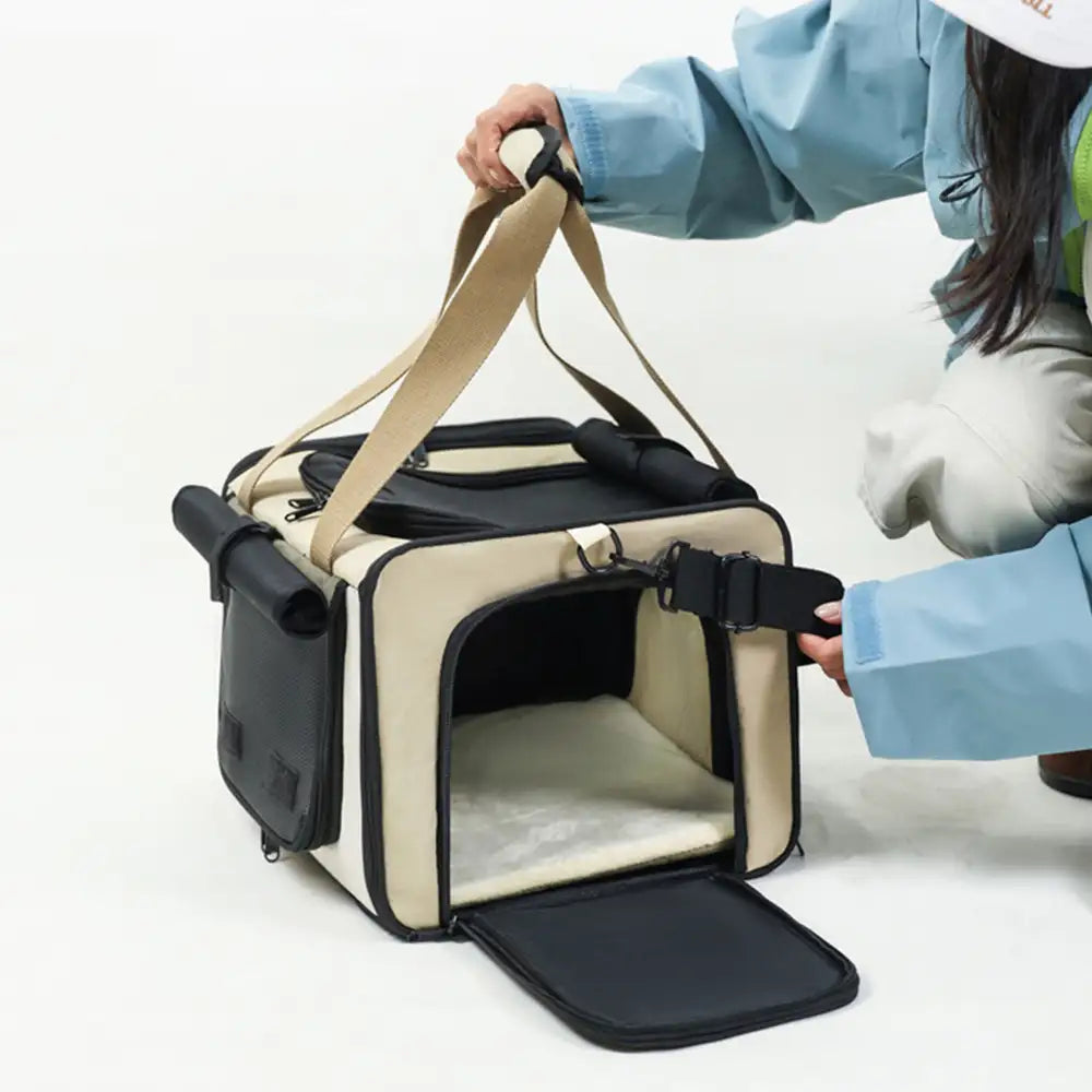 Airline Approved Outdoor Portable Breathable Large-Capacity Expandable Cat Carrier Bag