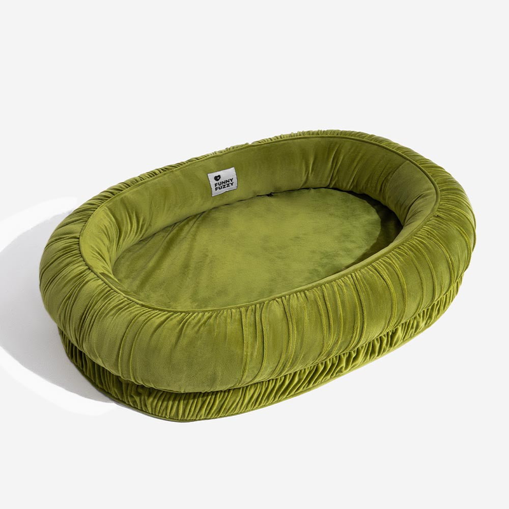Oval Orthopedic Support Cozy Sleeping Detachable Dog & Cat Bed