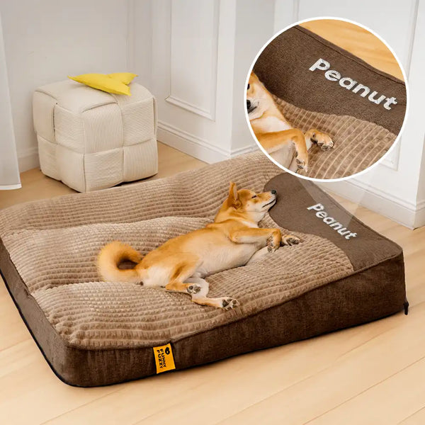 Grand lit de coussin pour chien, personnalisé, épais et résistant aux rayures, Protection de la colonne vertébrale