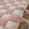 Tapis de chien en peluche fait à la main, bloc de couleur, protection de canapé douce, housse de canapé antidérapante
