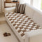 Plush Handmade Color Block Dog Mat Soft Sofa Protector Non-Slip Sofa Cover
