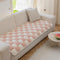 Plush Handmade Color Block Dog Mat Soft Sofa Protector Non-Slip Sofa Cover