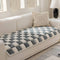 Plush Handmade Color Block Dog Mat Soft Sofa Protector Non-Slip Sofa Cover