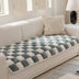 Plush Handmade Color Block Dog Mat Soft Sofa Protector Non-Slip Sofa Cover