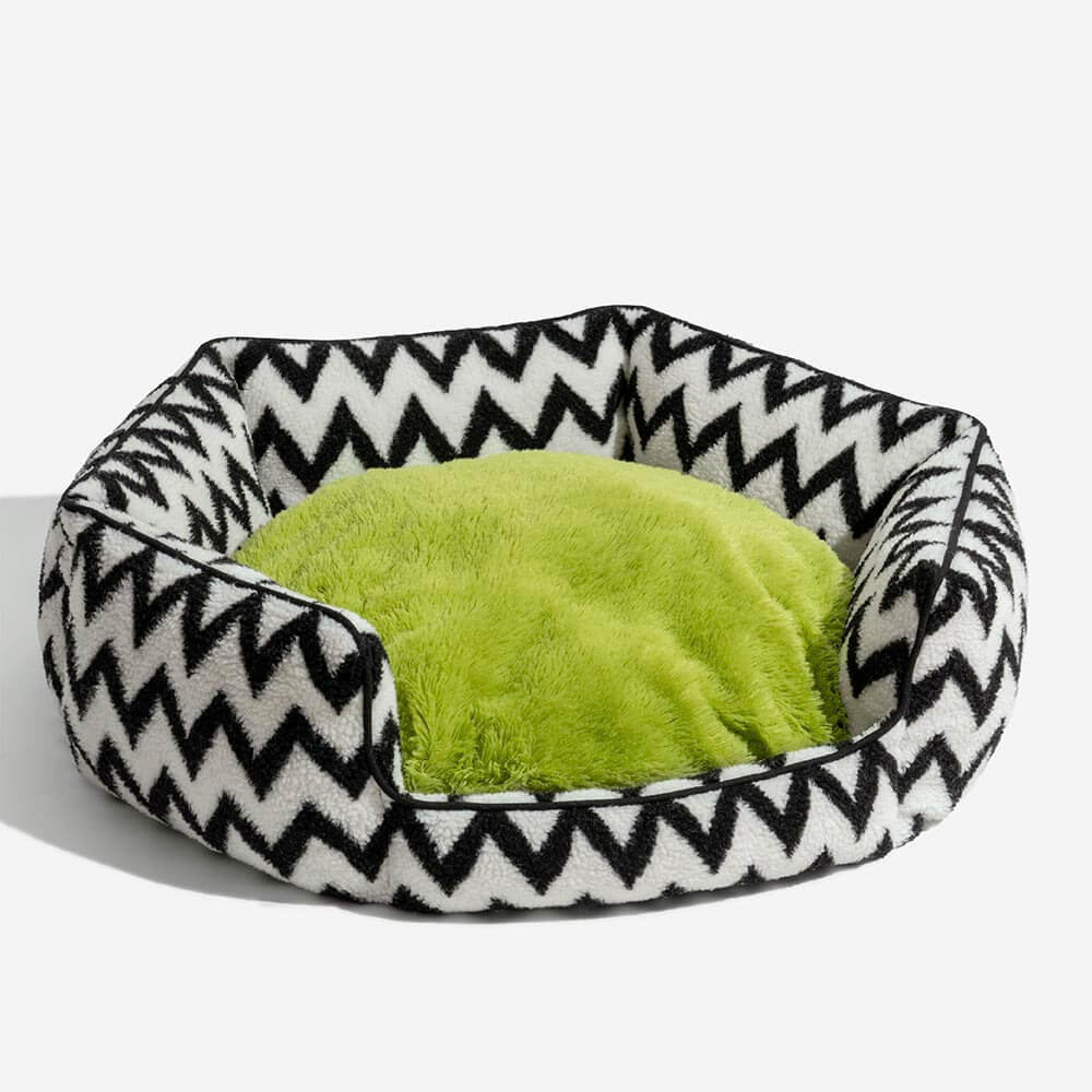 Plush Retreat Chevron Dog Bed-The Warm Hugger