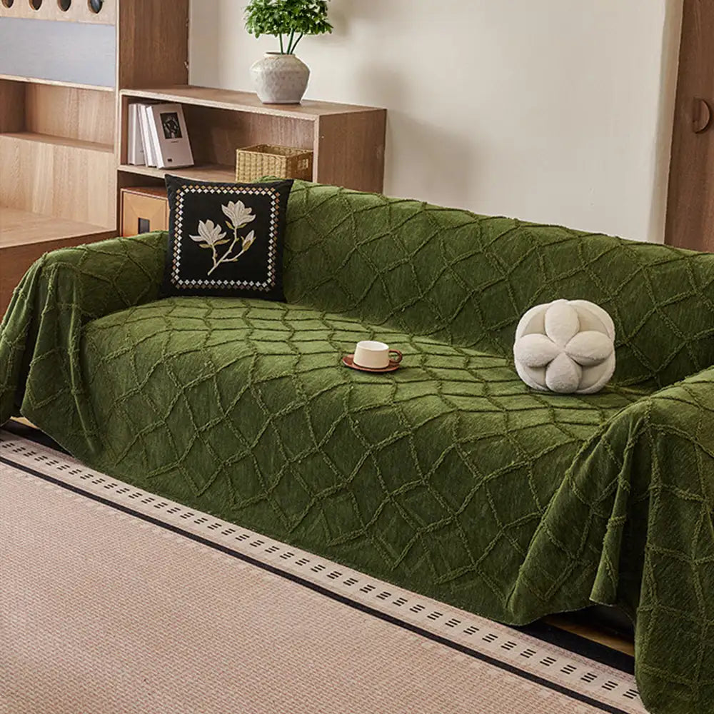 Retro Jungle Jacquard Chenille Anti-Scratch Sofa Protector Couch Cover